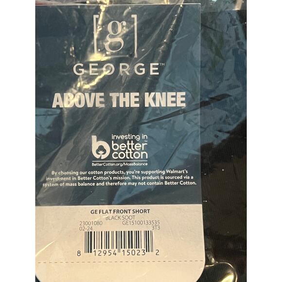 George Flat Front 9" Inseam Black Soot Shorts W: 32" - Picture 3 of 4